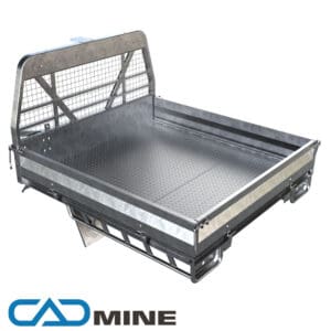 Toyota 79 Series Dual Cab Tray with Drop Sides LHD Channel Headboard - (2275-459HDG)